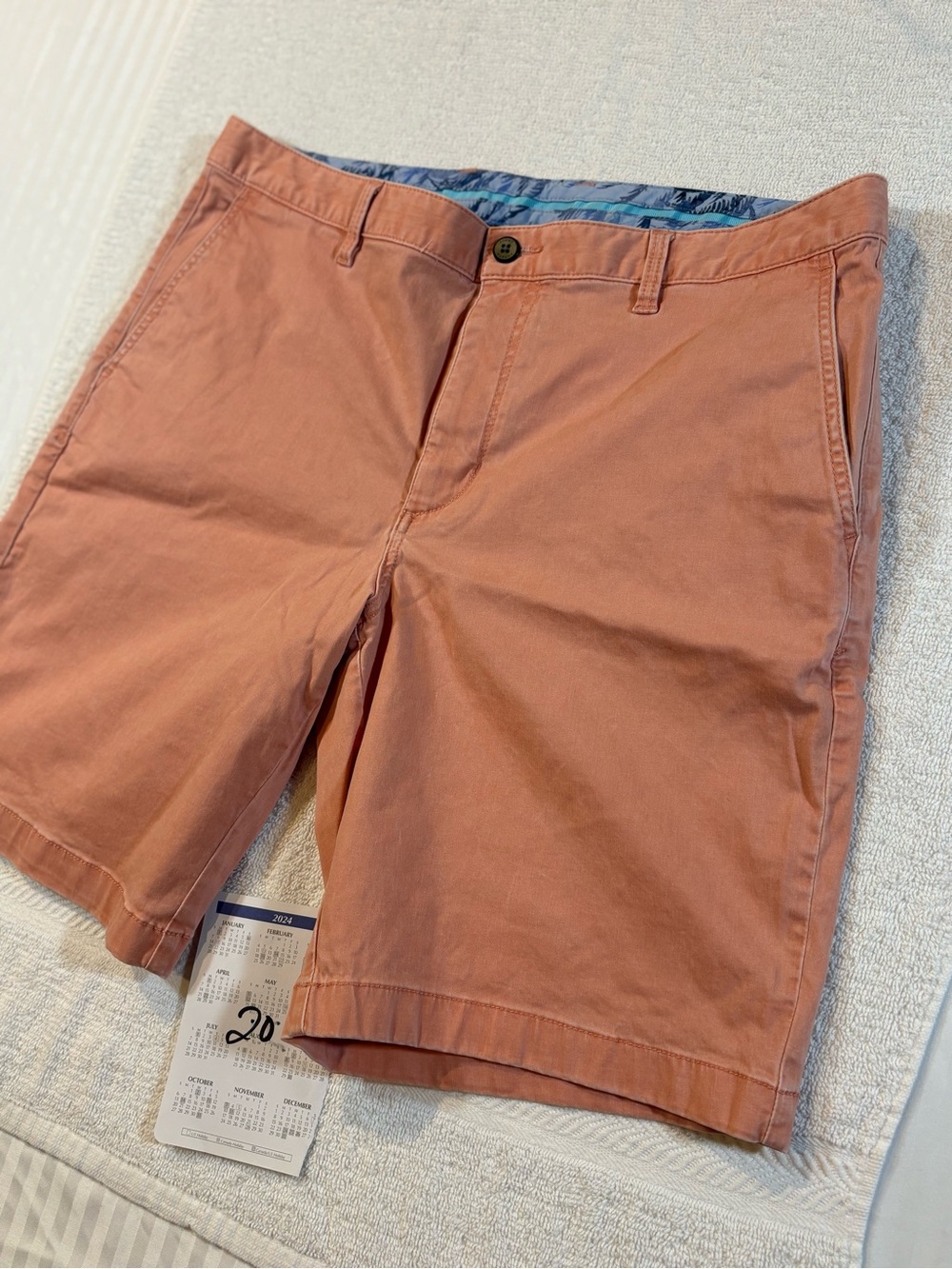 Tommy Bahama Boracay Chino Shorts Coral Orange Sz 38